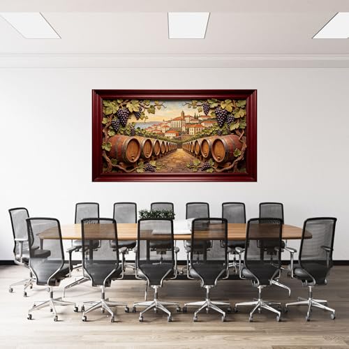 Mural de pared 3D de viñedo extraíble de tela mate para salón 5