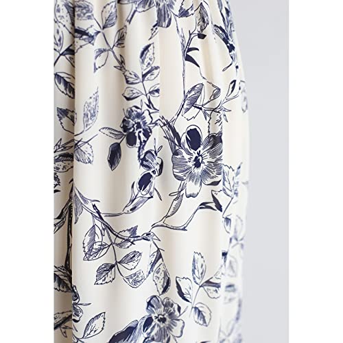 Image of CHICWISH Women's Navy Floral Frilling Wrapped Maxi Dress