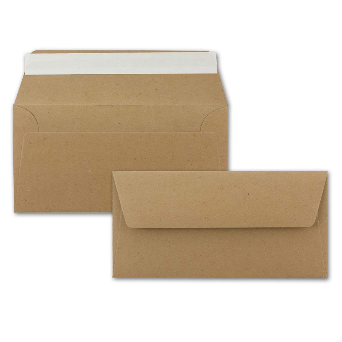 Juego de 1000 papel de carta DIN A4 con sobres DIN largos, cierre adhesivo sensible a la presión, papel de estraza, marrón, papel para escribir reciclado con sobres FarbenFroh by GUSTAV NEUSER
