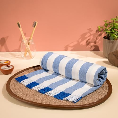 Image of Comforic 100% Bamboo Towels for Bath Large Size | Bamboo Bath Towel for Men & Women | Ultra Soft, Absorbent, Lightweight, Quick Dry Towel for Bath, Beach, Travel, Gym | 75x150 cm - Set of 1 Royal Blue
