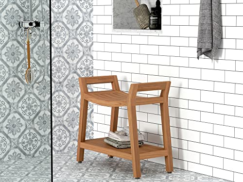 Aquateak Asia Ascend Teak Shower Bench With Shelf #TOP2