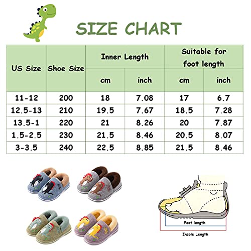 Kids Toddler Slippers Boys Girls Cute Dinosaur House Slippers Memory Foam Comfy Bedroom Home Slippers Winter Warm Indoor House Home Shoes #TOP5