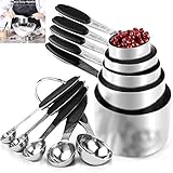 【Silikongriffe für Einen Optimierten Griff】Der rutschfeste Silikongriff der Messbecher und Löffel optimiert den Griff und bietet Ihnen Komfort bei Ihrer Arbeit. Insbesondere die Hitzebeständigkeit der Silikongriffe der Tassen ermöglicht es Ihnen, heiße Suppen, Saucen, Sirupe ohne Handschuhe oder Ofenhandschuhe zu gießen.