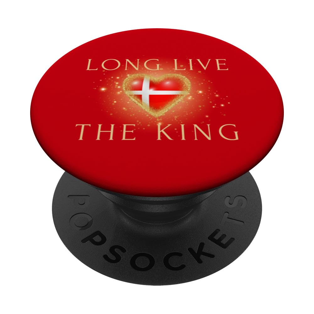 Denmark Frederik King Tak Coronation 2024 Thank you PopSockets Swappable PopGrip, Black