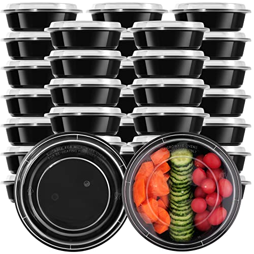 Meal Prep Container,30 Pack Food Prep Containers,28 Oz Meal Prep Bowls With Lids,Reusable Food Containers With Lids,Round Plastic Lunch Containers,Bpa-Free,Stackable,Microwave/Dishwasher/Freezer Safe #TOP19