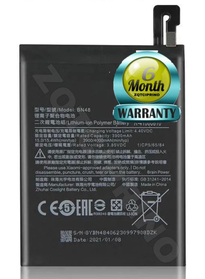 Image of Original BN48 Battery for Redmi Note 6 pro M1806E7TG / M1806E7TH / M1806E7TI Battery with 6 Month Warranty**** (CC220)
