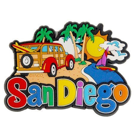 City-Souvenirs San Diego Magnet Laser Refrigerator California Magnet 4 Inches