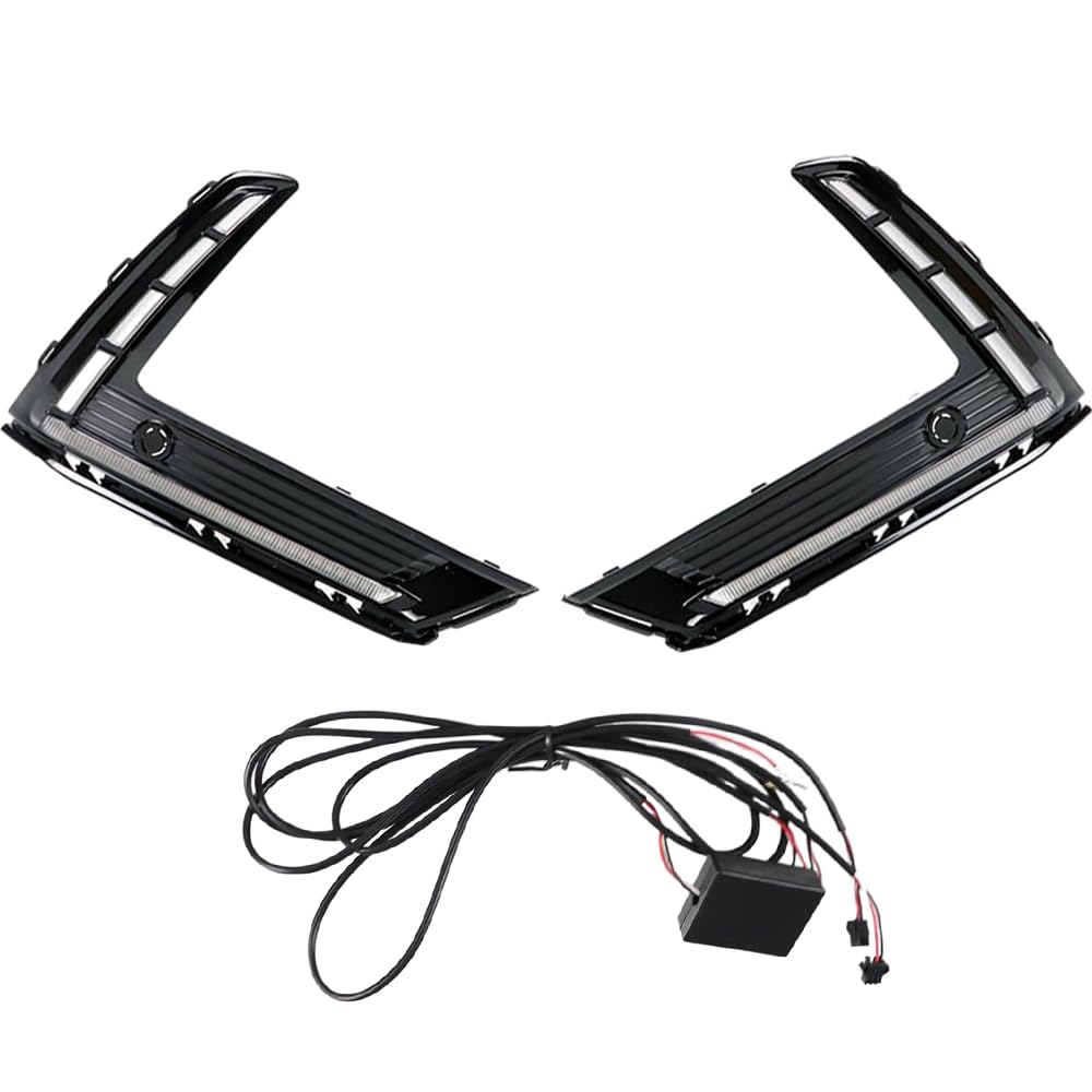 KACEPAR Daytime Running Light Lamp with Dynamic Sequential Turn Signal, Dual Color LED Front Bumper DRL Fog Driving Light, 2023-2024 Compatible with Honda CR-V CRV