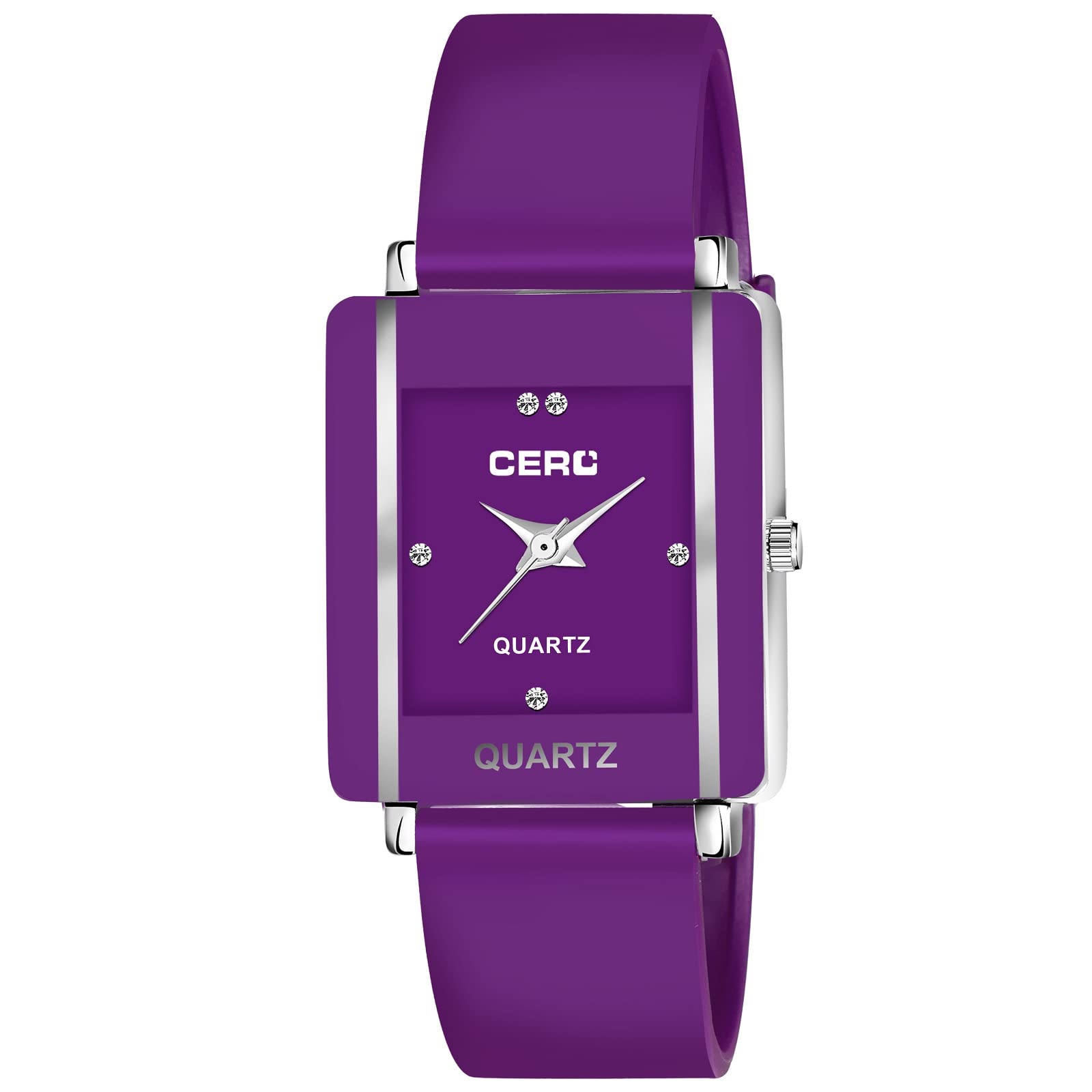 CERO Analogue Square Dial 5 Colours Pu Strap Wrist Watch for Girls & Womans (Purple) (B0BZ8KDZY8) Amazon Price History, Amazon Price Tracker