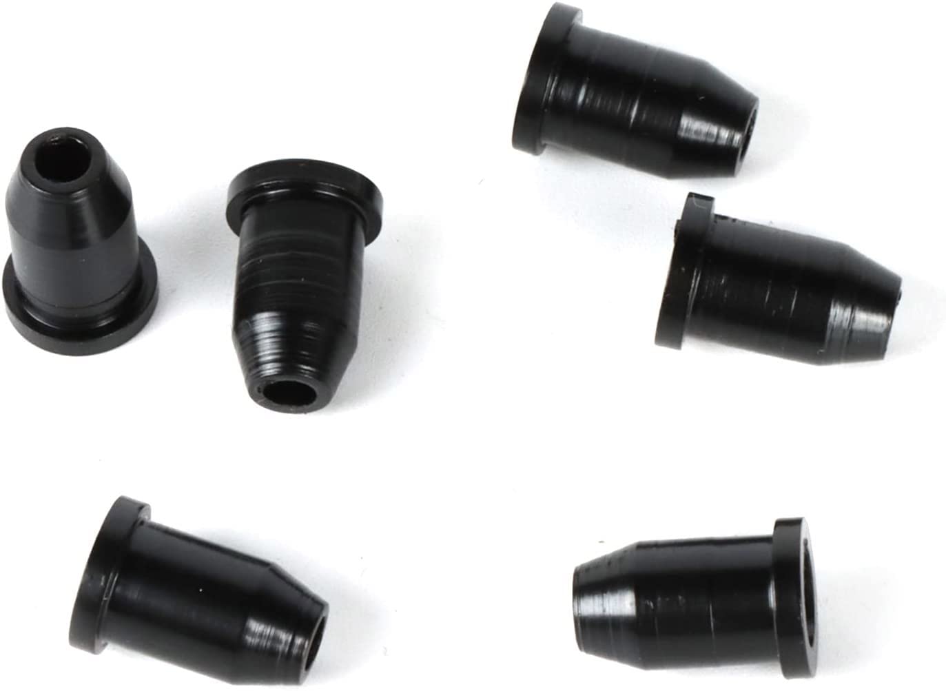 UNIMORE Metal Guitar Ferrules Through-Body String Caps, Mounting Buckle Ferrules Guitar Replacement, Black, Pack of 6