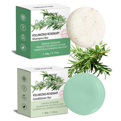 DBEAUTYM 2 Pack Rosemary Shampoo Conditoner Bar Set,Thinning Hair-Volume Shampoo & Conditioner Bar...