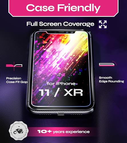 Image of Defenslim Screen Protector for iPhone 11 / XR (2Pack), Easy Auto-Align Install Kit, 6.1 inch Tempered Glass, 9H Hardness, Ultra HD Clear, Case Friendly, EasyShield