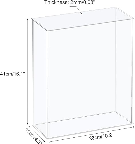 Miniatura 8 de MECCANIXITY Vitrina de acrílico Caja de plástico Caja de almacenamiento de cubo transparente Ensamble escaparate de 16.1 x 12.2 x 14.1 pulgadas para