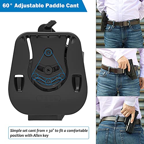 Paddle Holster For Sccy Cpx-1 Cpx-2, Right-Handed Holster For Cpx-1Rd Cpx-2Rd Gun, 60° Adjustable Level Ⅱ Retention Belt Pistol Holsters With Index Finger Release Button, Open Carry Holsters, Black #TOP3