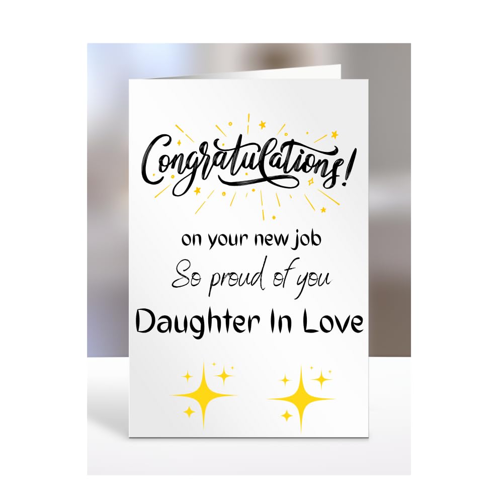 Congratulations on your new job card for Daughter In Love, Gifts for Men or Women, Presents for Christmas, Greetings Card, Him, Her, Female, Male,A5-109_66 โ image 1