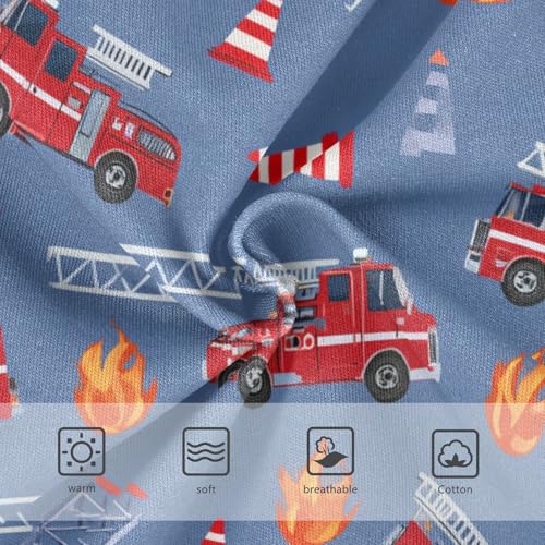 Wusikd Fire Trucks Traffic Cones Girls' Underwear Cotton Blue Girls Briefs Soft Toddler Underwear 2T3
