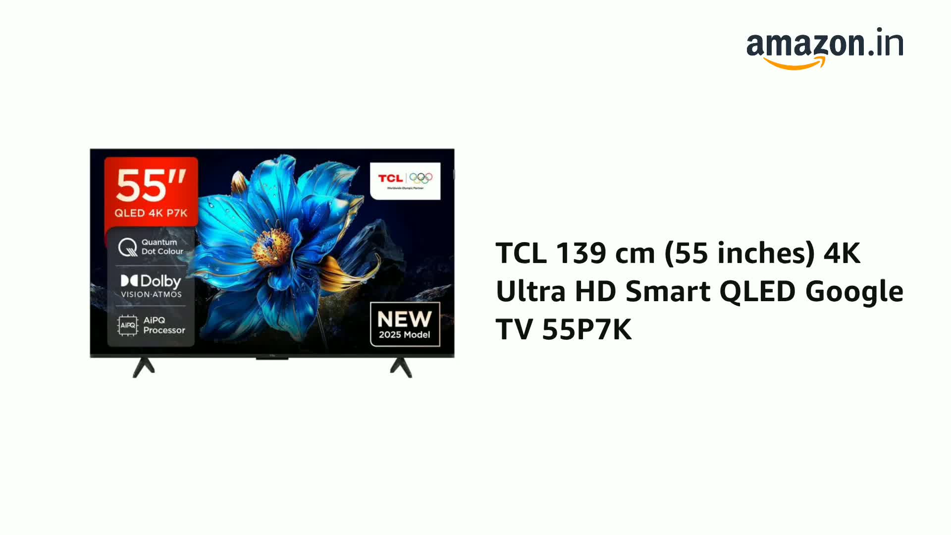 TCL 139 cm (55 inches) 4K Ultra HD Smart QLED Google TV 55P7K