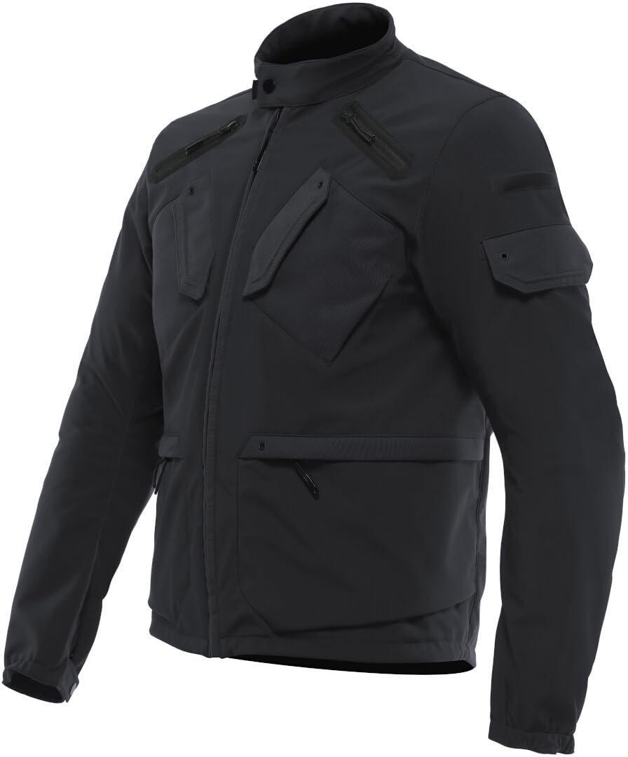 Dainese - Lario Tex Jacket, Urban Motorcycle Jacket, with Removable Protectors, Ventilated Fabric, Men, Black, 48