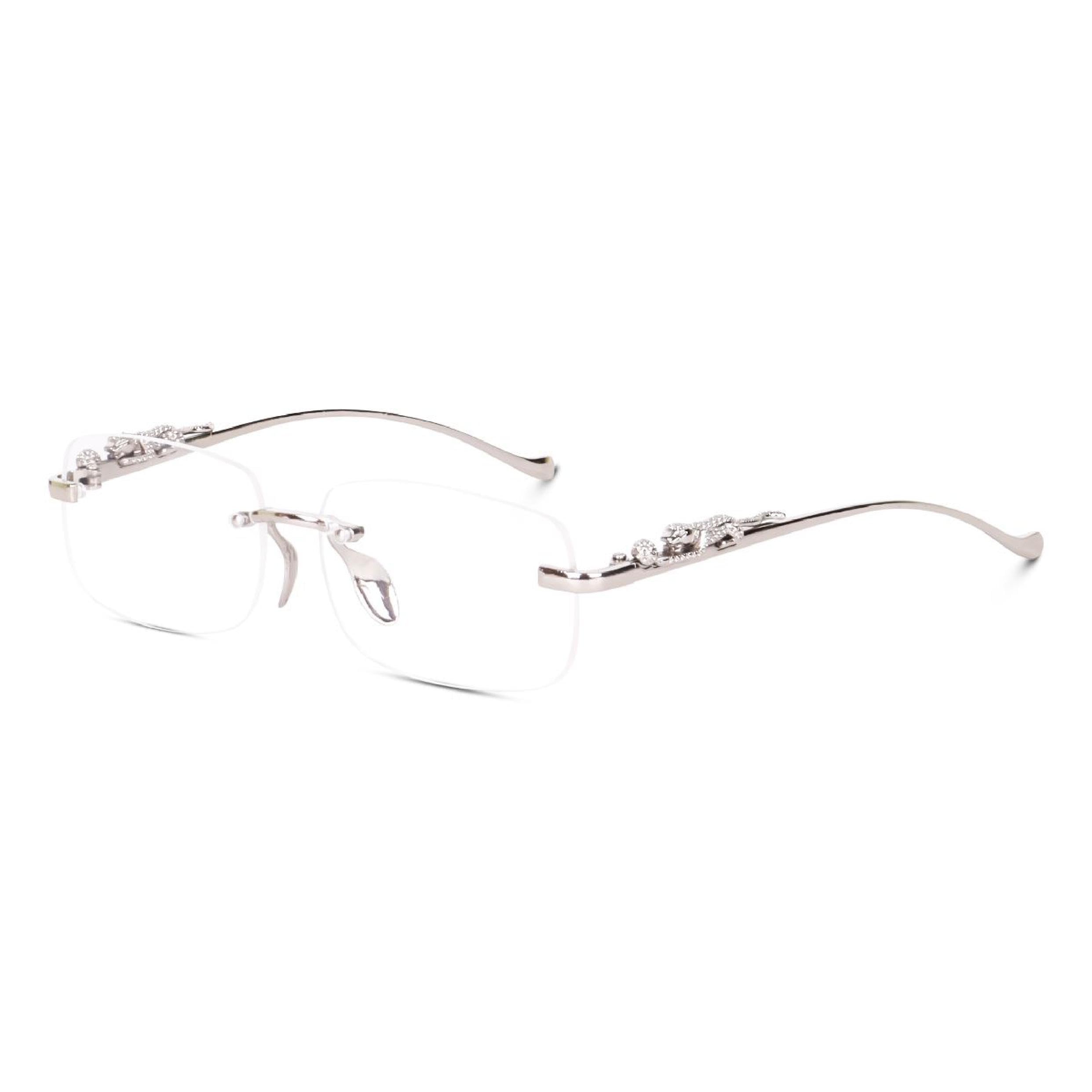 dexent collection MC Stan Rimless Men And Women Sunglasses Retro Luxury Gold Metal Rectangle Leopard Arms Colored Lens | Brown Frame-picture-10