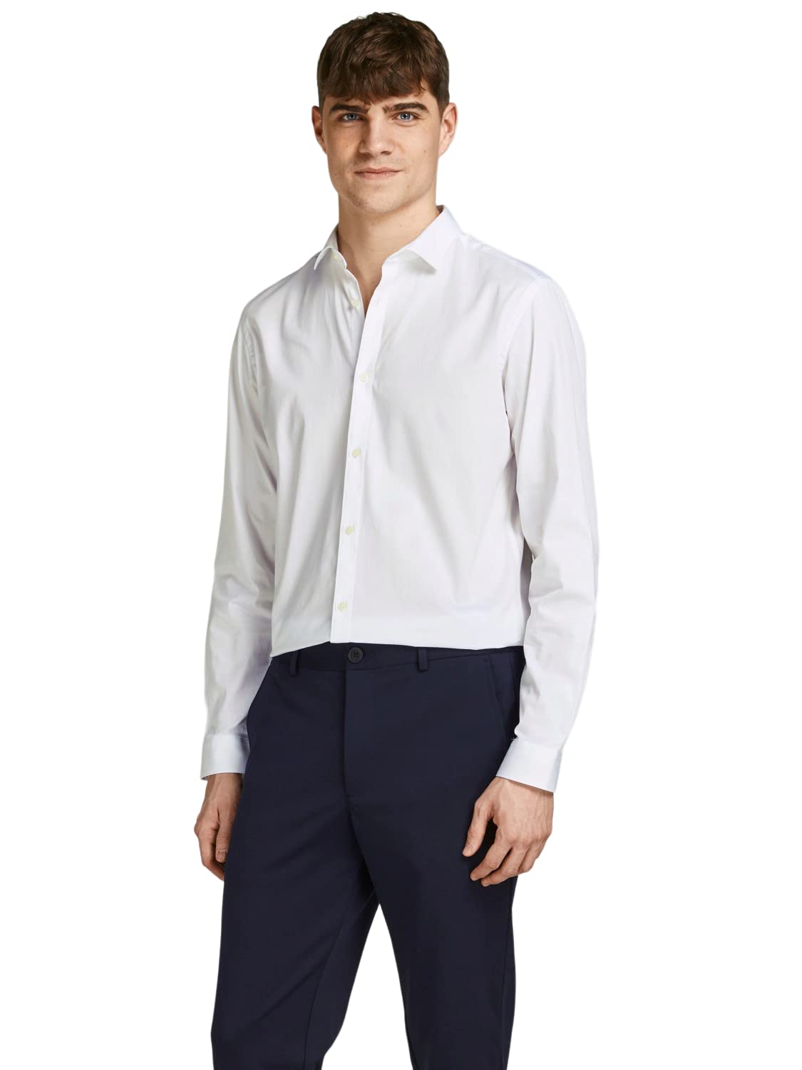 JACK & JONES Mens Crdiff Long Sleeve Shirt White S