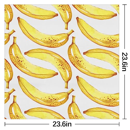 QsirBC Banana Square Silk Scarf, Summer Head Scarf, Hair Scarf for Women Soft Smoothness for Travel Yoga Handkerchief Shawl Sunscreen Gift 23.6× 23.6 Inches2