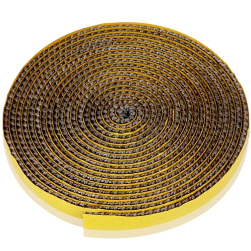 Coicok Junta Refractaria Chimenea, Autoadhesivo Junta Cristal Chimenea para Estufa de Leña, Chimeneas de Leña, Tubos de Estufa, 3mm x 10mm x 4m, Tira de Sellado de Fibra de Vidrio Resistente al Calor