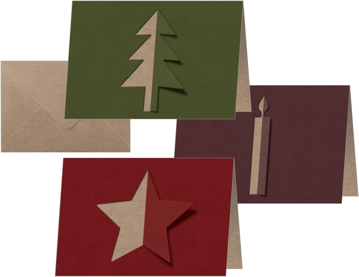 SIGEL DS083 Set of Christmas Cards"Cut-Out Style", A6 Landscape, 10 Cards
