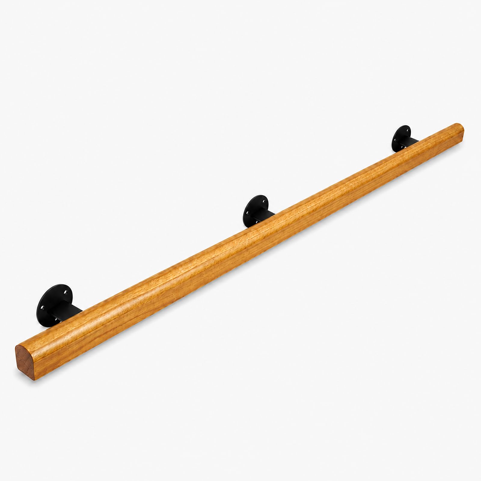 Wooden Handrails for Stairs Non-Slip Stair Banister with Brackets, 360cm - Image 8