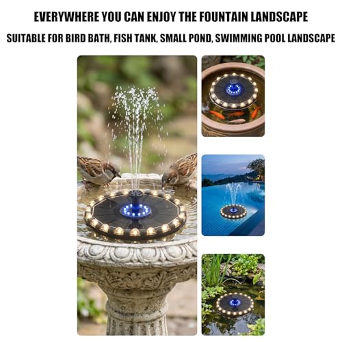 Fuente solar para piscina sin cables CAZSTYK con luces 3