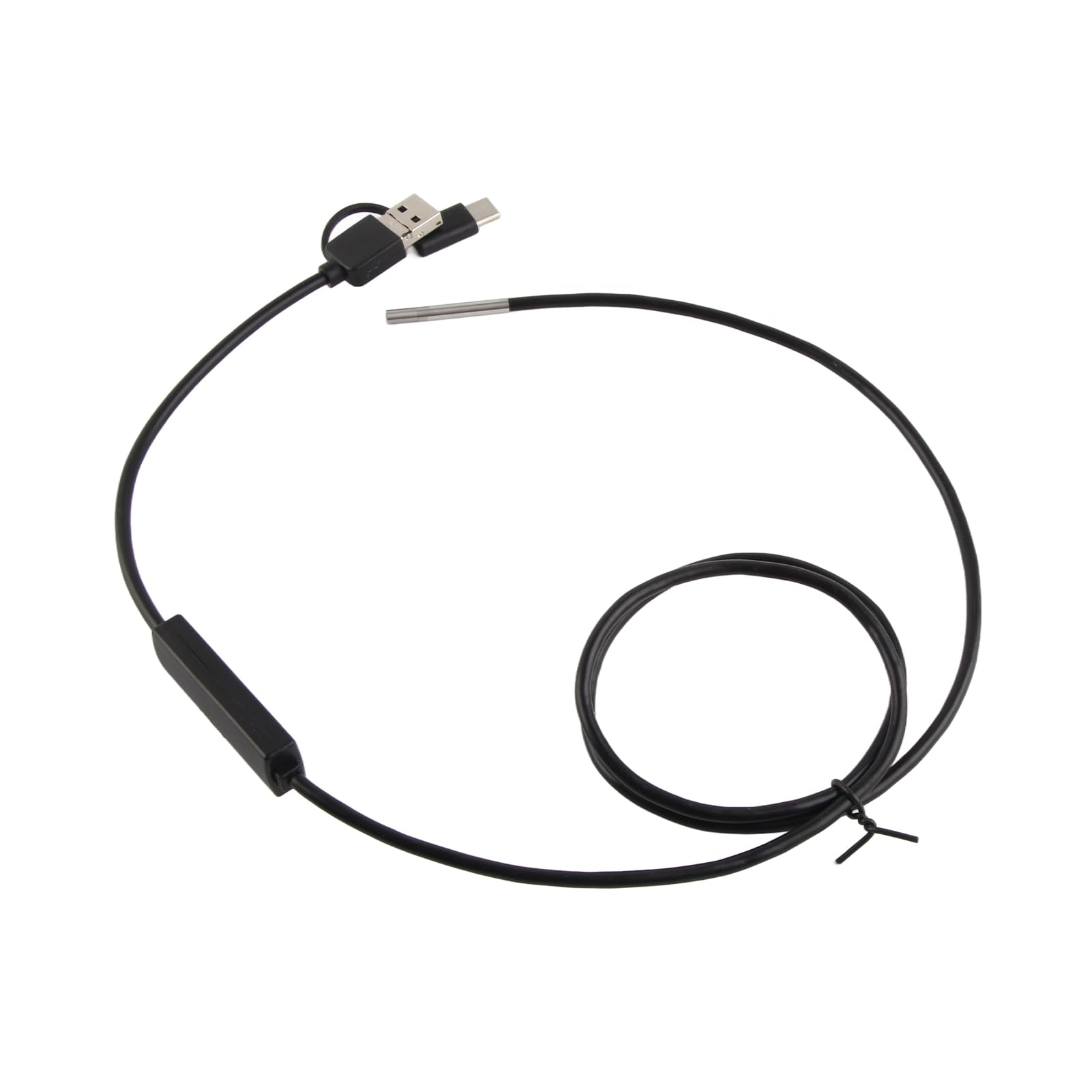 Endoscopio Endoscopio Impermeabile con Obiettivo 3,9 Mm con Fotocamera Ad Alta Definizione, 6 Luci a LED, Compatibile con Android, Tipo C (Filo morbido 1 metro)