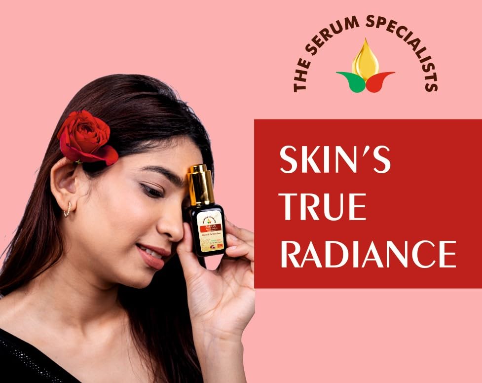 Image of Zafran Face Serum - Brightening & Complexion Enhancing | Secret of Beauty | All Skin Types | Premium Formulation | 100% Pure from Himalayas - 30ml