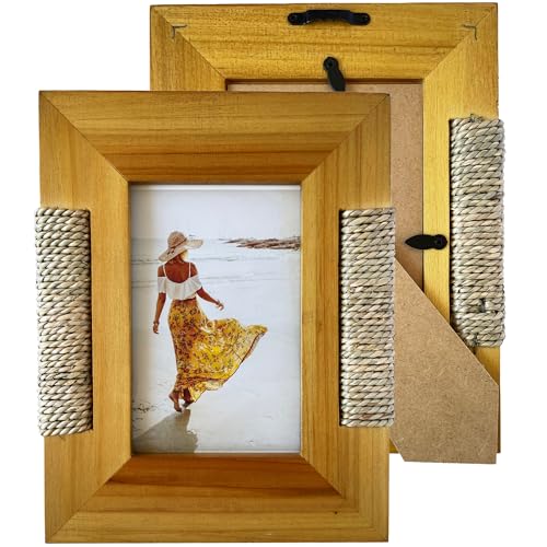 Fairwood Way BoHo Wicker Accent Solid Wood Picture Frame for