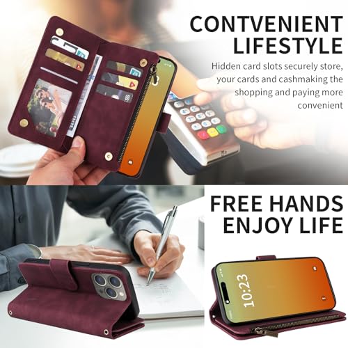UEEBAI Wallet Case for iPhone 15 Pro 6.1 inch - Image 3