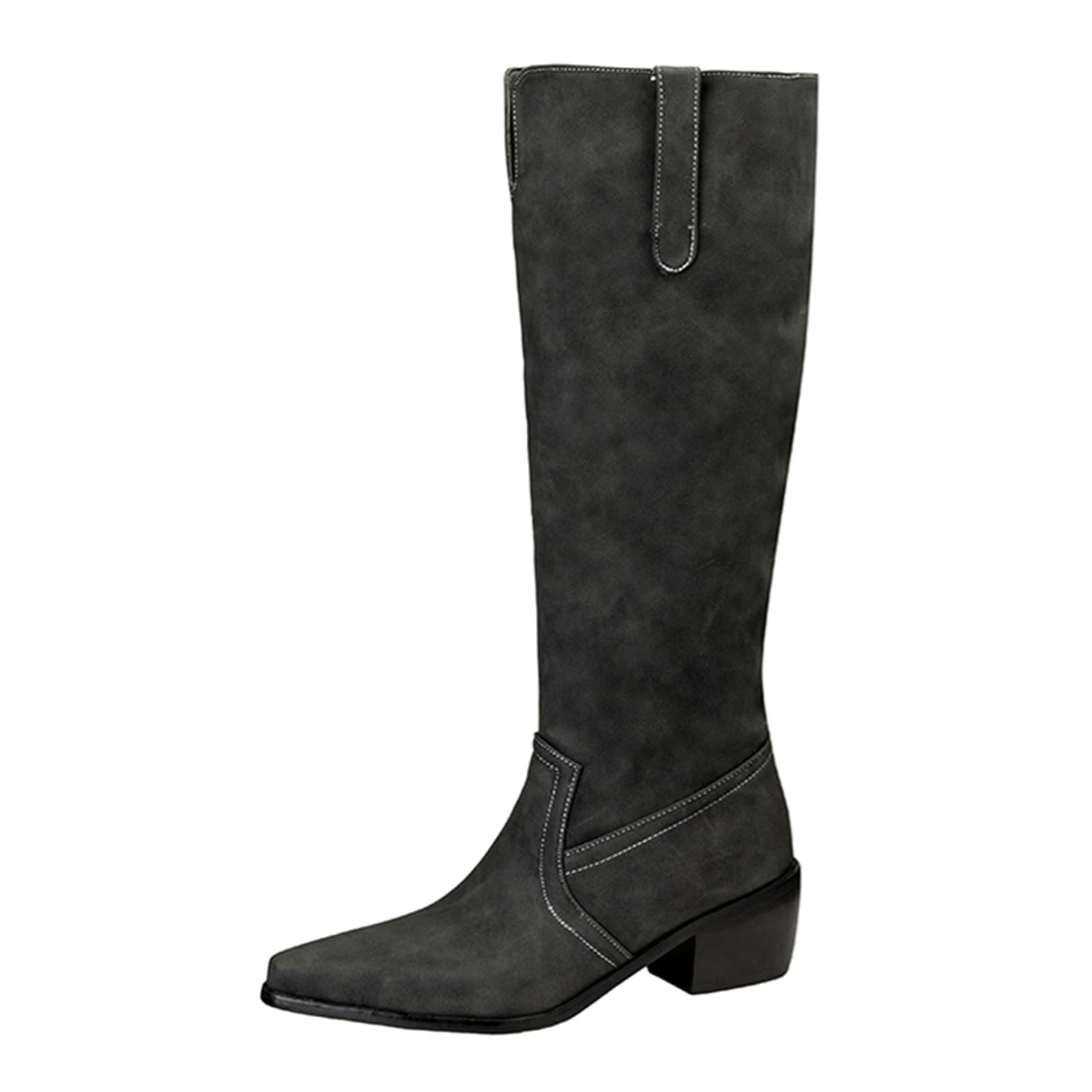 Womens Equestrian Boots Knee High 5 5cm Chunky Heel with Cushioned Interior Versatile for Work and Casual Wear