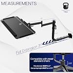 VIVO Office Chair Mounted 26 x 12 Inch Keyboard and Mouse Tray, Ergonomic Tilt, Full Motion 360 Degree Rotation, Black, MOUNT-KB18CP