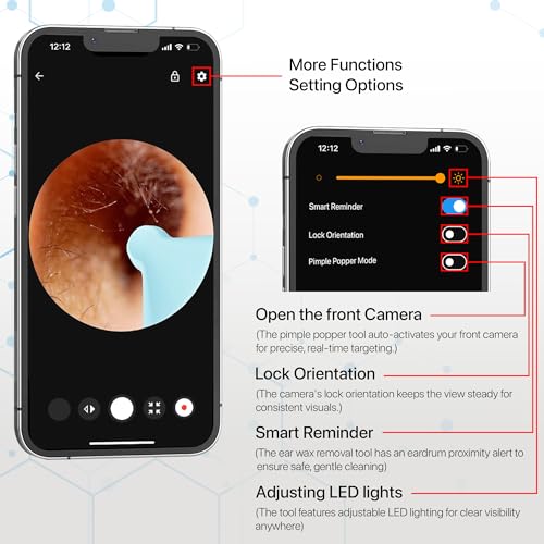 Image of Dr Vaku Earocam Ear Cleaner Earwax Removal Tool Kit with HD Camera Wifi Connection & 6 LED Lights Endoscope Tool for iOS & Android + 11 Silicone Tips Free (White)