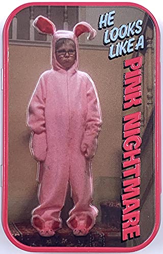 Boston America A Christmas Story Inhe Looks Like A Pink Nightmare In Wintergreen Mint Candy - One (1) Collectible Tin - Pink Bunny Shapped Candies #TOP2