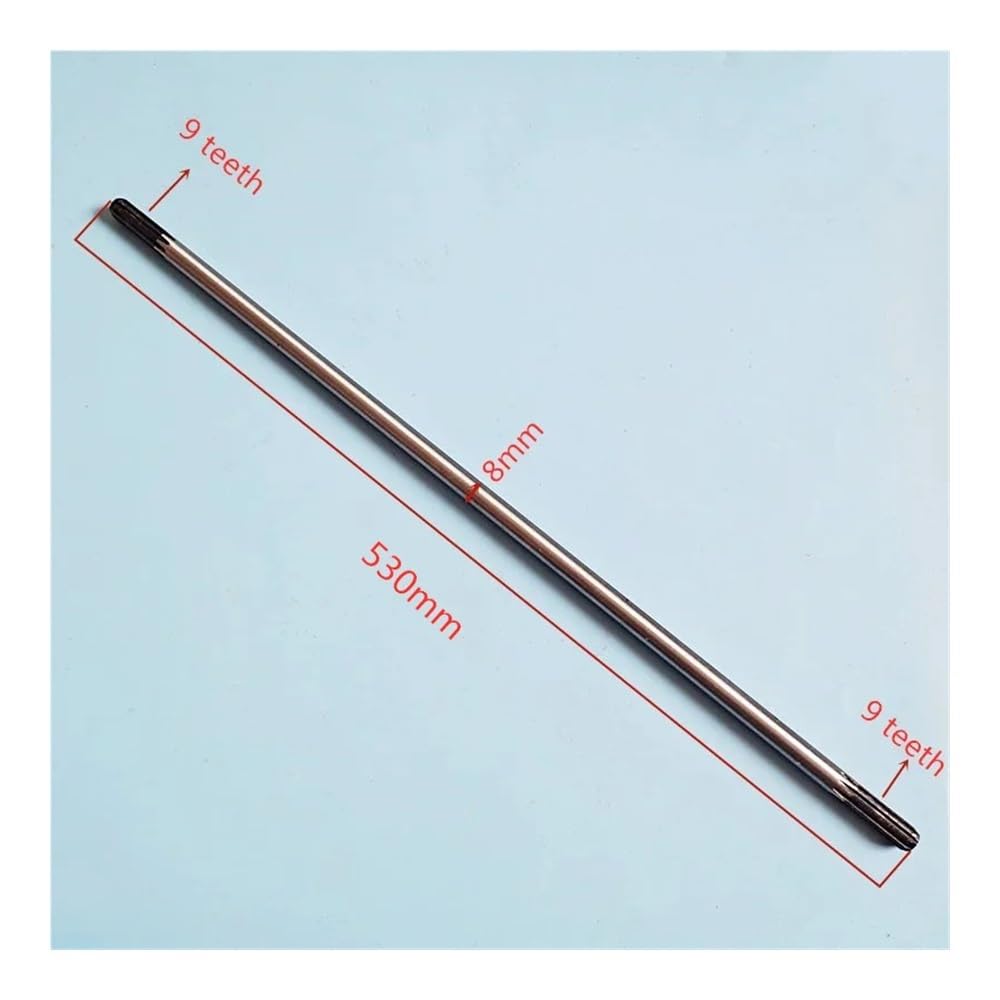 Eje de transmisión de 9 Dientes y 8 mm de diámetro, Apto for miniexcavadoras manuales con Tubo de 26 o 28 mm de Longitud, 530 mm.(2 x Drive Shaft)