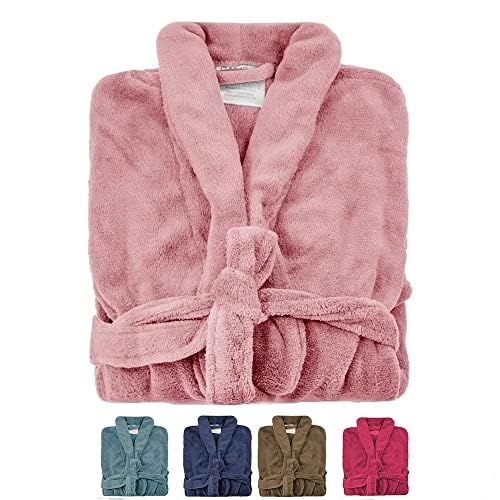 Roupão Kimono Unissex Adulto Soft Plush Tamanho Único (Rosa)
