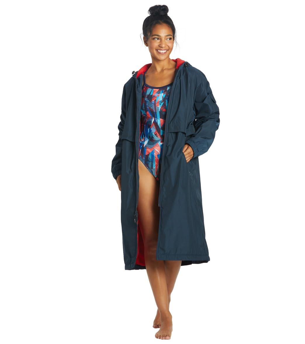 Sporti Unisex-Adult Swim Parka Comfort Plush Fleece Lining, Swim Coats | Water-resistant Shell, YKK Zipper, Unisex Sizing, Multi-pocket Storage, Elasticized Cuffs, Large Mesh Vent, Deck Coat