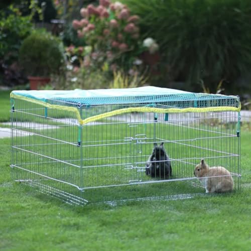 Kerbl 82823 Freigehege mit Ausbruchsperre 115 x 115 x 65 cm, mit Schutznetz