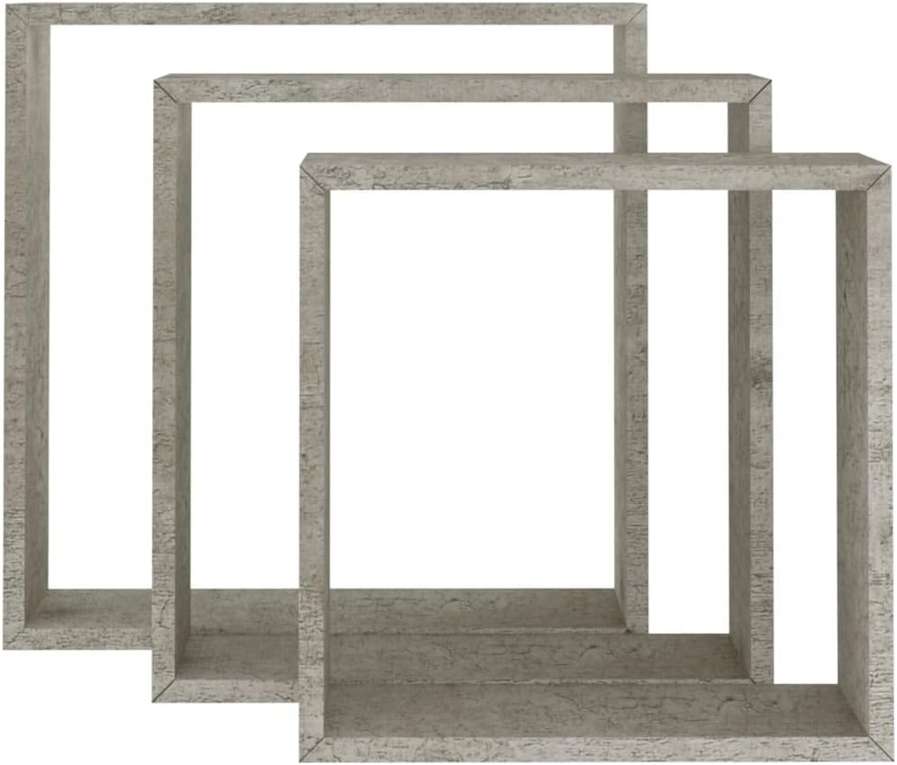 Wall Cube Shelves 3 pcs,Display Shelf,Photo Shelve,Speakers Shelves,Home Room Wall Decor,Modern Shelves,Bathroom Shelves,for Living Room,Bedroom,Picture Frames,Kitchen,Concrete Gray