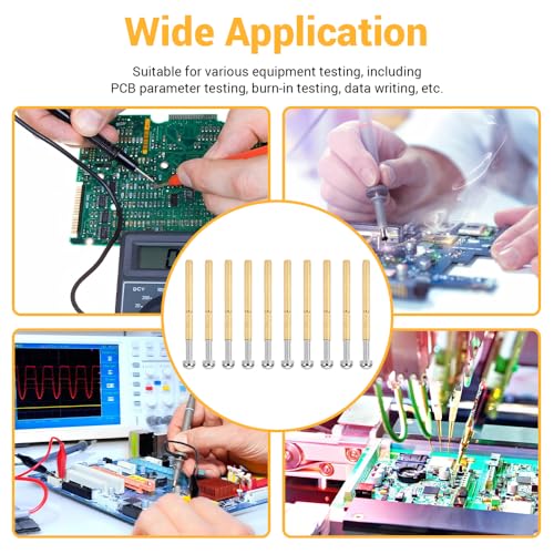Image of Spring Test Probes, 100Pcs P156-D High Accuracy Round Pogo Pins for PCB Board Testing Contact