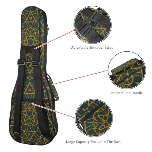 JRHEJTHH Housse imperméable pour ukulélé en tissu Oxford durable et élégant avec sac de rangement style floral géométrique – Bleu foncé, Multicolore., 25.9x9x3.1in/66x23x8cm, Moderne - Les Beatles, Paul McCartney, John Lennon, RIngo Starr, George Harrison JRHEJTHH Housse imperméable pour ukulélé en tissu Oxford durable et élégant avec sac de rangement style floral géométrique – Bleu foncé, Multicolore., 25.9x9x3.1in/66x23x8cm, Moderne – Image 4