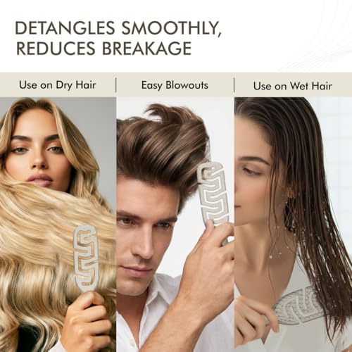 Image of IKONIC Me Small Vent Hair Brush IKM-2121 Eco-Conscious, Travel-Friendly Design, Anti-Static Ionic Bristles, Smooth Detangling, Quick-Dry Vent Technology, for All Hair Types, Wet & Dry Use - Sand Beige