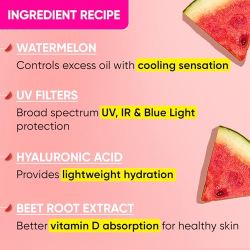 Dot & Key Watermelon Hyaluronic Cooling Sunscreen SPF 50 PA+++| for Oily, Normal & Combination Skin | UV + Blue Light Protection | Lightweight | No... - Image 6