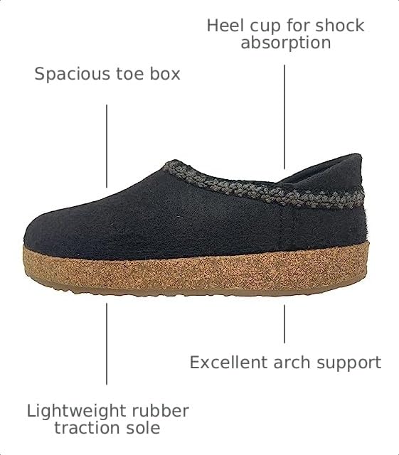Image of HAFLINGER Grizzly GZH Zigzag Felt Clog Wool Shoe
