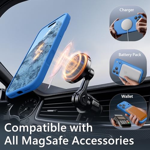 Image of FireNova Magnetic for iPhone 17 Pro Case, Compatible with MagSafe, [Integrated Silicone Camera Control Button] [Camera Protection] Anti-Scratch Microfiber Lining Phone Case, 6.3 inch, Blue