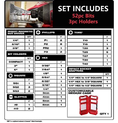 Milwaukee MXF381-2CP 028 Shockwave Impact Duty Assorted Alloy Steel Screw Driver Bit Set thumb #1