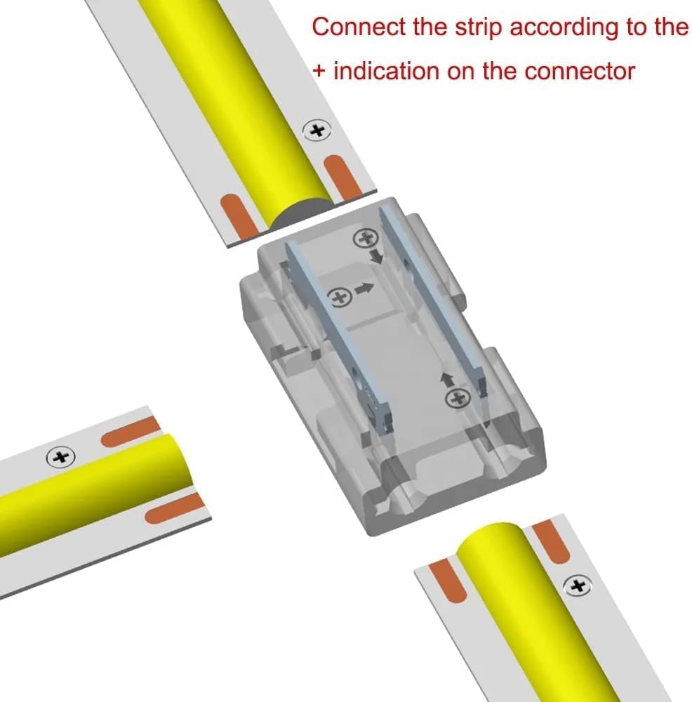 ENQIMAOYI 25pcs 8-in-1 2 Pin 8mm LED Strip Light Connectors,COB Light Connector Gapless Solderless Connection - Image 4